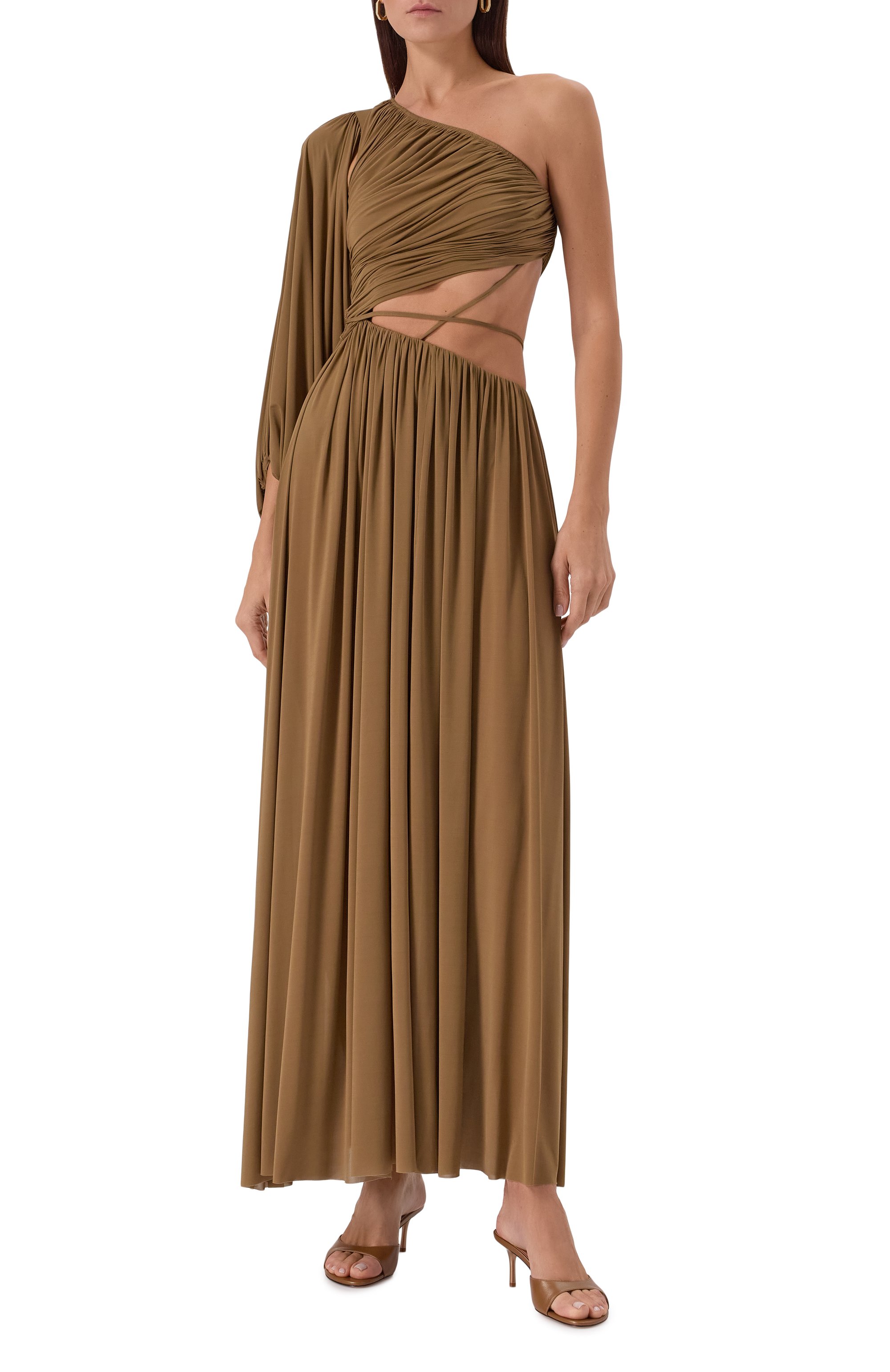 Кожаные мюли jeanne 60 AMINA MUADDI коричневого цвета по цене 89950 руб., арт. JEANNE SLIPPER 60/NAPPA, фото 3 Кожаные мюли jeanne 60 AMINA MUADDI, арт. JEANNE SLIPPER 60/NAPPA, фото 3