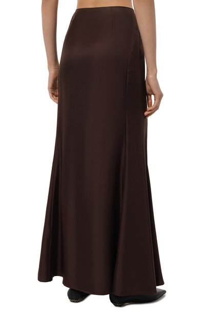 Шелковая юбка LOULOU DE SAISON темно-коричневого цвета по цене 54150 руб., арт. DALUPIRI, фото 4 Шелковая юбка LOULOU DE SAISON, арт. DALUPIRI, фото 4