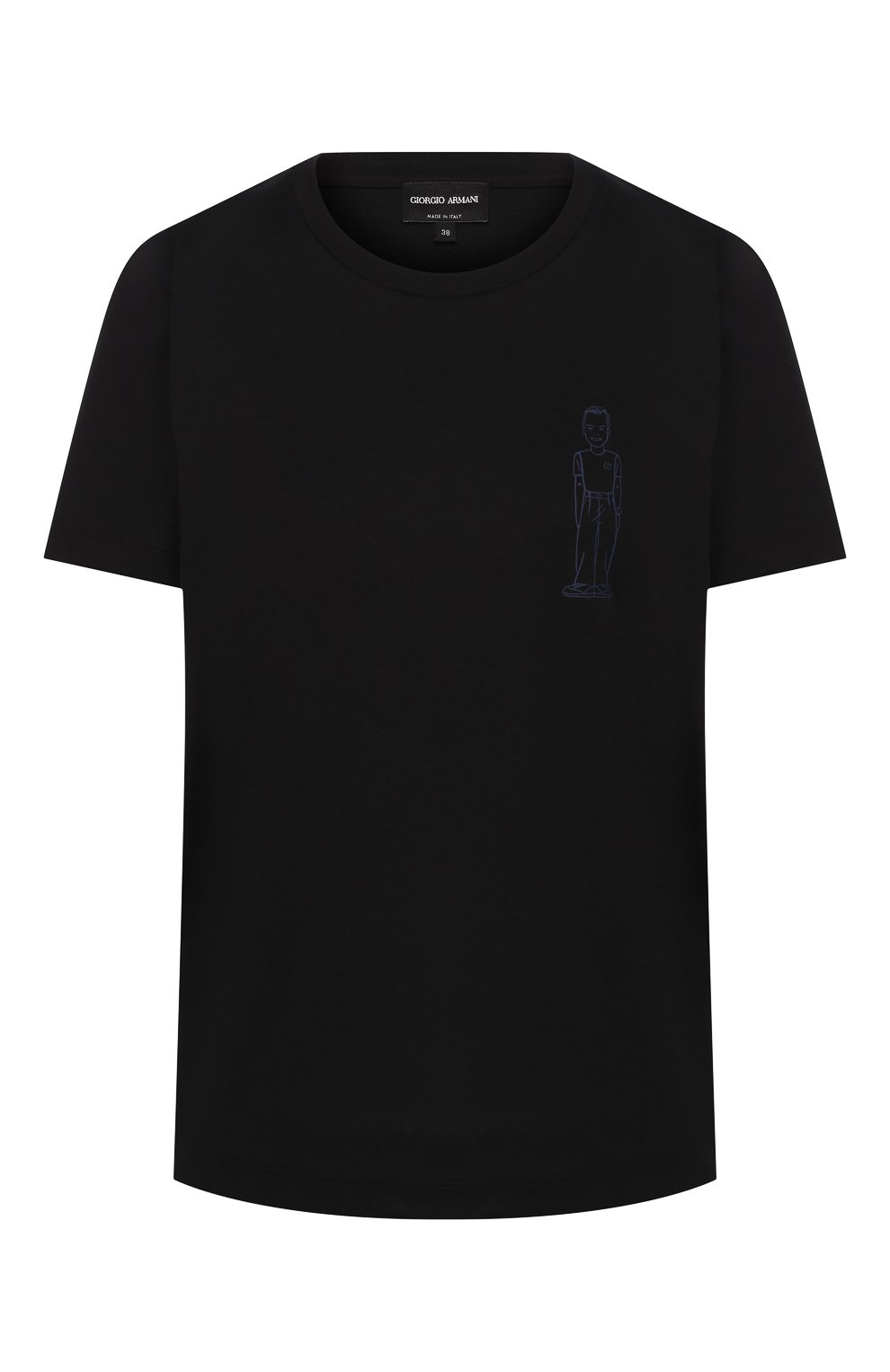 Хлопковая футболка GIORGIO ARMANI черного цвета по цене 42350 руб., арт. 6GAM61/AJRQZ, фото 1 Хлопковая футболка GIORGIO ARMANI, арт. 6GAM61/AJRQZ, фото 1