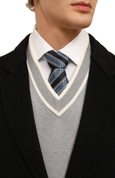 Галстук из шелка и хлопка ZEGNA, арт. Z6W04TA6/1P8424, фото 2