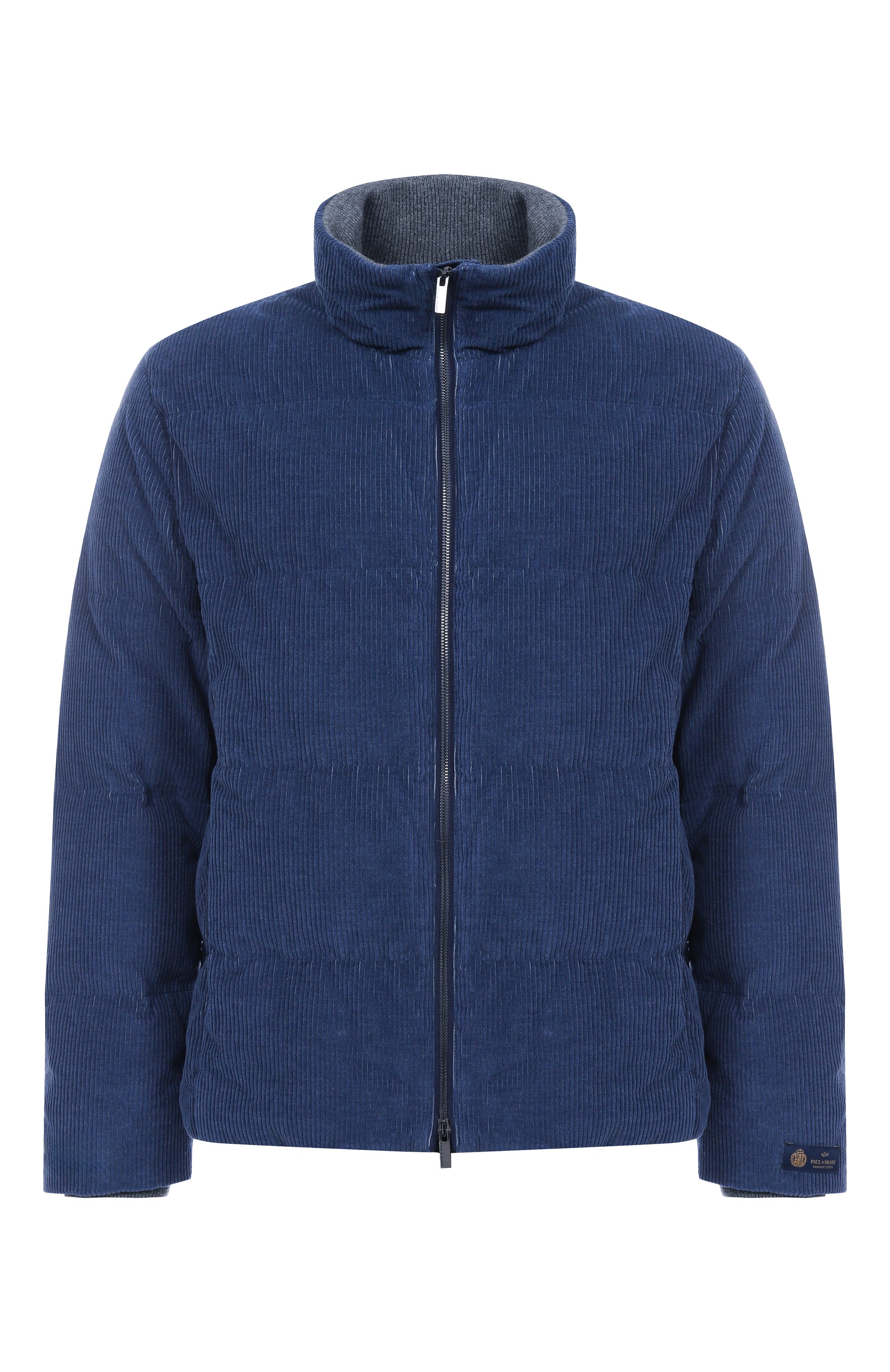 Вельветовый пуховик PAUL&SHARK синего цвета по цене 177000 руб., арт. 15312710, фото 1 Вельветовый пуховик PAUL&SHARK, арт. 15312710, фото 1