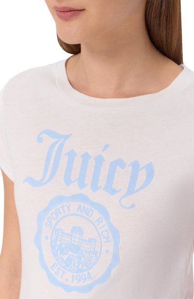 Хлопковая футболка SPORTY AND RICH, арт. T0111716691WH100/JUICY EMBLEM ESSENTIALS TEE, фото 5