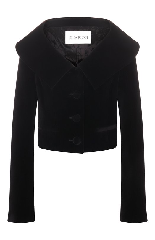 Бархатный жакет Nina Ricci 25ACVE007/C01100 Чёрный 25ACVE007/C01100
