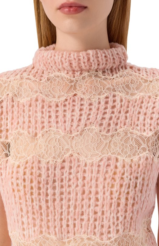 Топ из шерсти и кашемира Giambattista Valli 25FWPVCM0M10/15WCA Розовый  25FWPVCM0M10/15WCA Фото 5