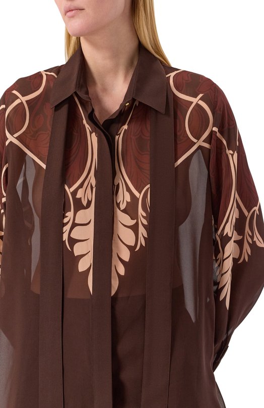 Блузка из вискозы Elie Saab SH130PF25VI006 Коричневый  SH130PF25VI006 Фото 5