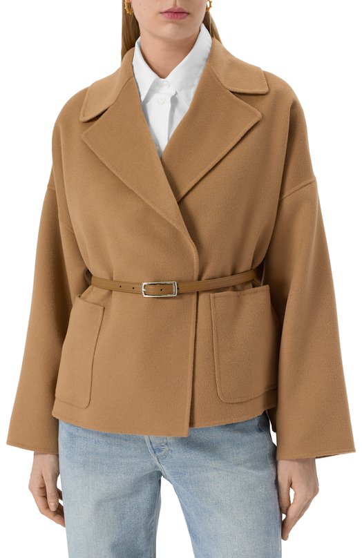 Полупальто из шерсти и кашемира Max Mara Studio BLASY Бежевый  BLASY Фото 3