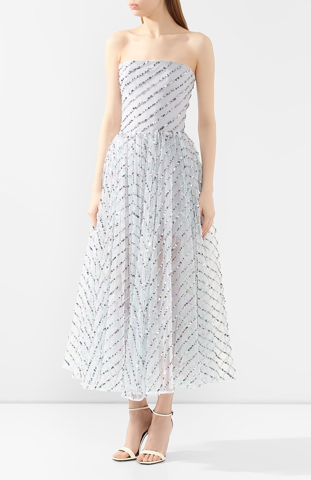 Платье-миди RASARIO голубого цвета по цене 123200 руб., арт. 0035S20_2, фото 3 Платье-миди RASARIO, арт. 0035S20_2, фото 3