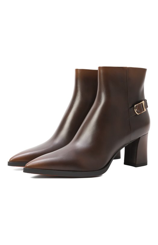 Кожаные ботильоны Santoni WTEG71846PC4NHUY Коричневый WTEG71846PC4NHUY