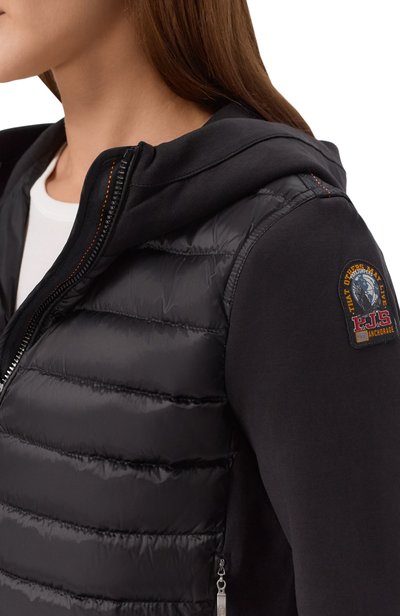 Комбинированная толстовка PARAJUMPERS черного цвета по цене 52850 руб., арт. 26WMPWHYFP31, фото 5 Комбинированная толстовка PARAJUMPERS, арт. 26WMPWHYFP31, фото 5