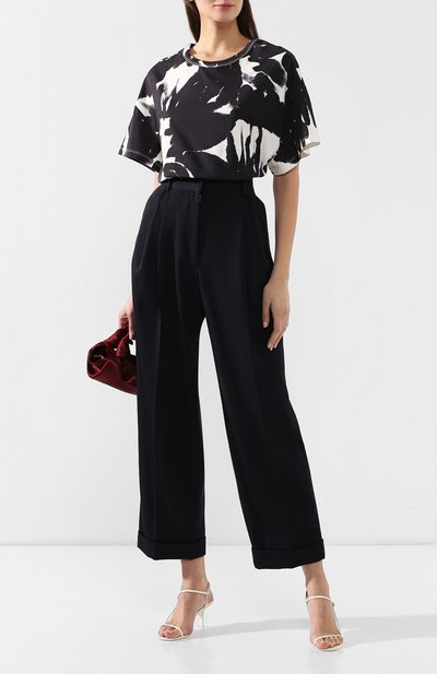 Хлопковая футболка DRIES VAN NOTEN черного цвета по цене 16700 руб., арт. 191-31117-7616, фото 2 Хлопковая футболка DRIES VAN NOTEN, арт. 191-31117-7616, фото 2