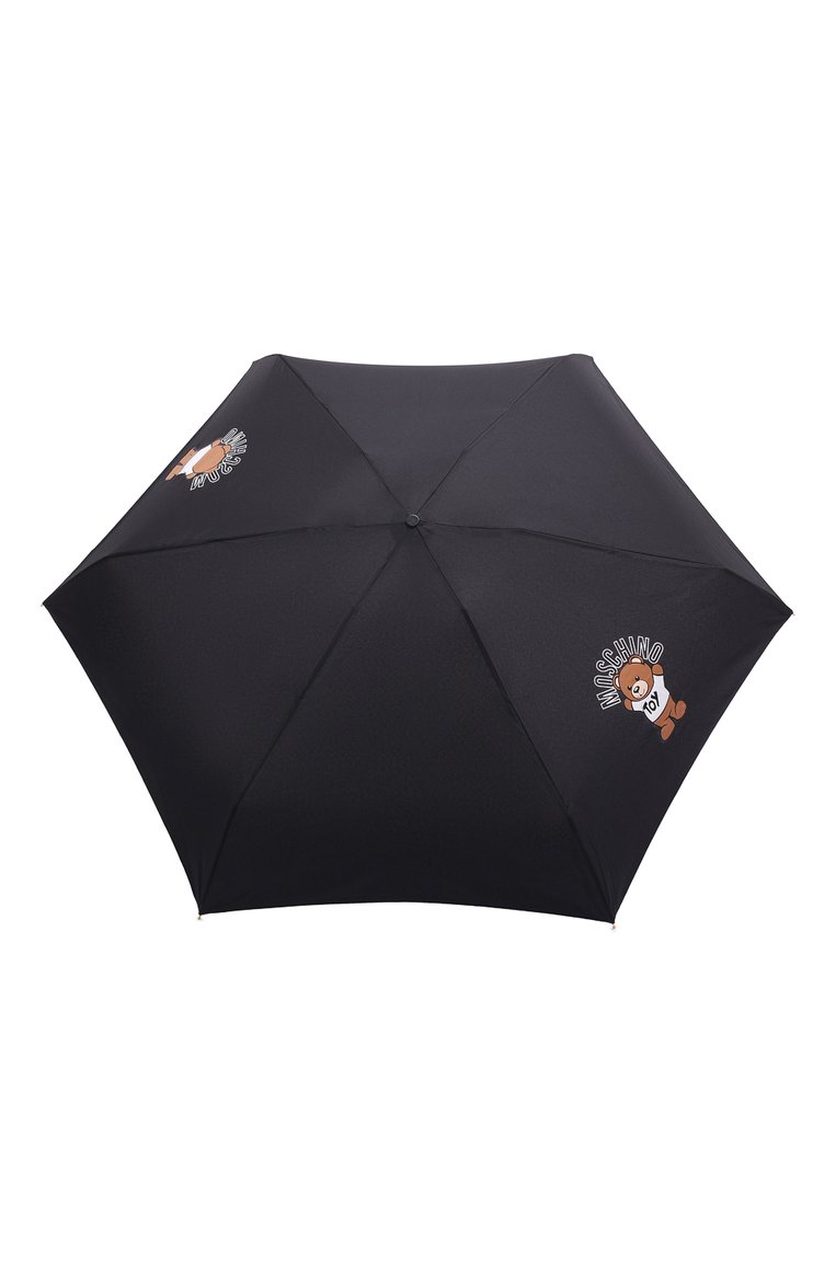 Женский складной зонт MOSCHINO черного цвета, арт. 8351-SUPERMINI | Фото 1 (Материал: Металл, Синтетический материал, Текстиль; Нос: Не проставлено)