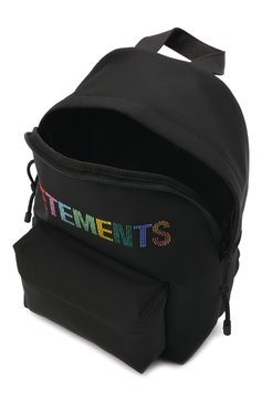 Женский рюкзак VETEMENTS черного цвета, арт. UE52BA740B 1302/W | Фото 5 (Размер: medium; Материал сплава: Проставлено; Нос: Не проставлено; Материал: Текстиль; Драгоценные камни: Проставлено)