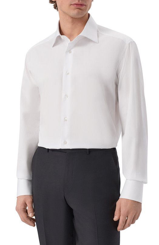 Хлопковая сорочка Stefano Ricci MC003678/BN3103 Белый  MC003678/BN3103 Фото 3