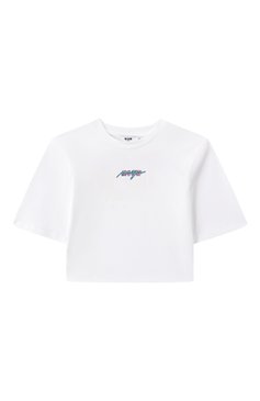 Детская хлопковая футболка MSGM KIDS белого цвета, арт. S5MSJGTH080 | Фото 1 (Драгоценные камни: Проставлено; Рукава: Короткие; Материал сплава: Проставлено; Девочки Кросс-КТ: футболка-одежда, Футболка-спорт; Материал внешний: Хлопок; Ростовка одежда: 6 лет | 116 см, 8 лет | 128 см, 12 лет | 152 см, 16 лет | 164 см, 10 - 11 лет | 140 - 146см)