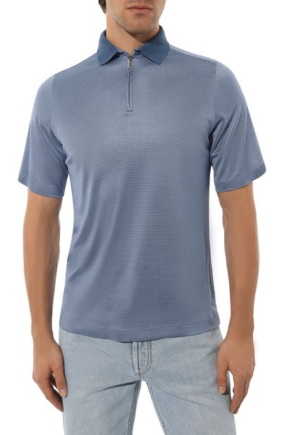 Шелковое поло ZILLI голубого цвета по цене 87550 руб., арт. KZP002M0600VZLU00M, фото 3 Шелковое поло ZILLI, арт. KZP002M0600VZLU00M, фото 3