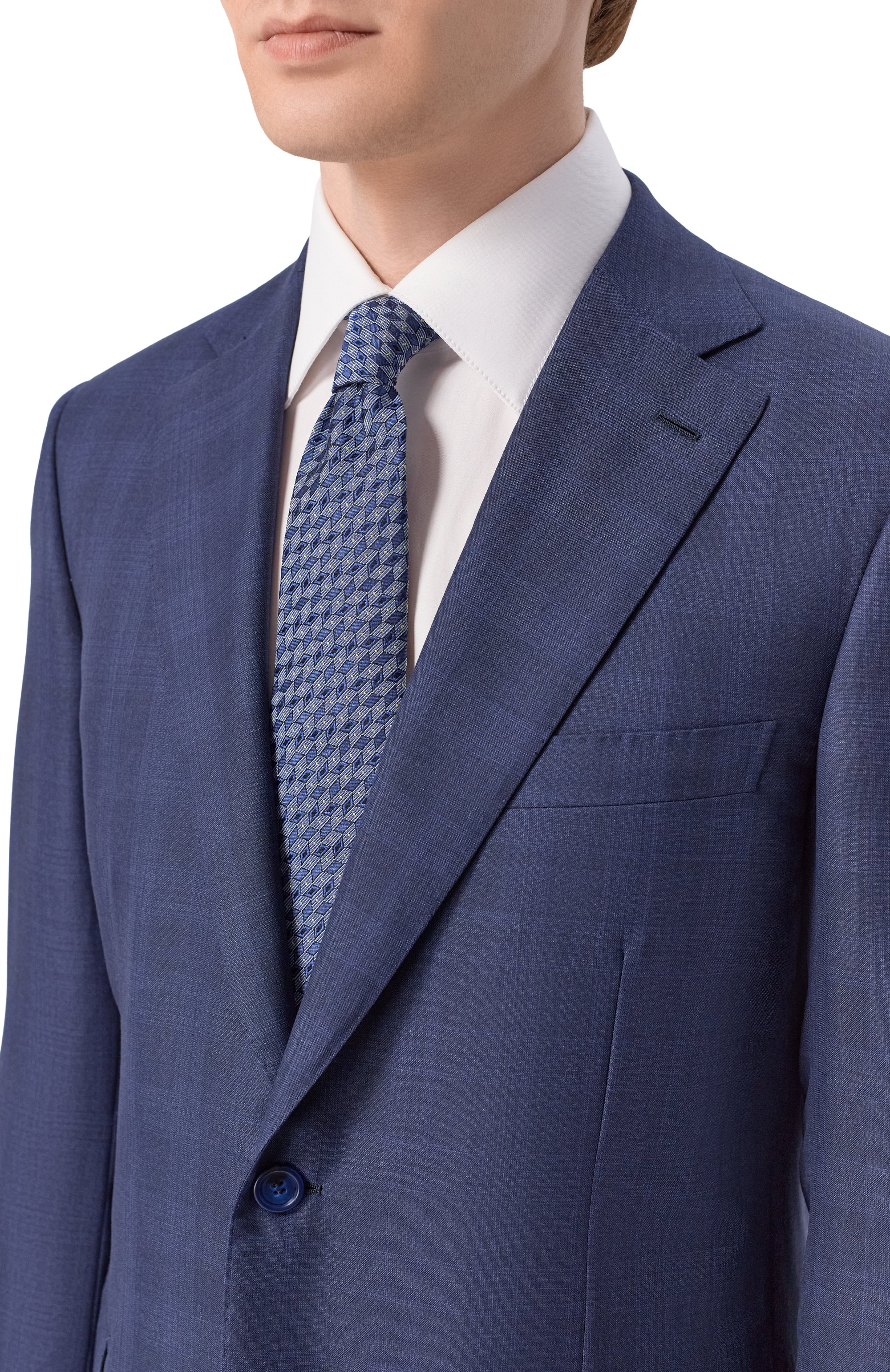 Шелковый галстук ZILLI голубого цвета по цене 38600 руб., арт. CRAV02M0600VNJQC0, фото 2 Шелковый галстук ZILLI, арт. CRAV02M0600VNJQC0, фото 2