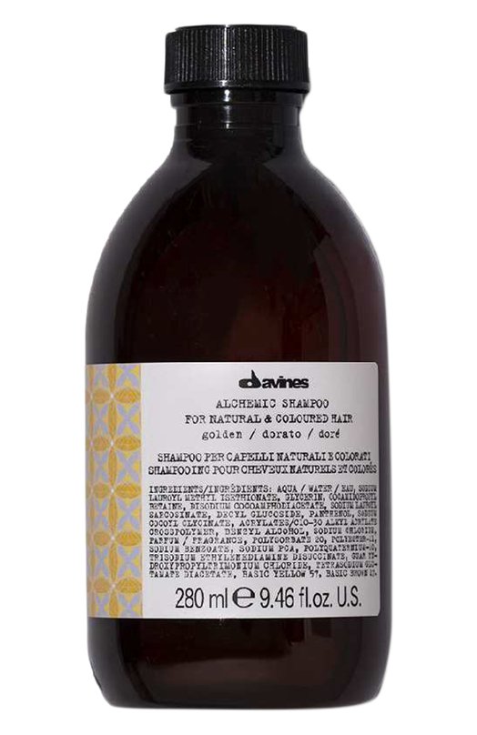 фото Шампунь для натуральных и окрашенных волос alchemic, золотой (280ml) davines