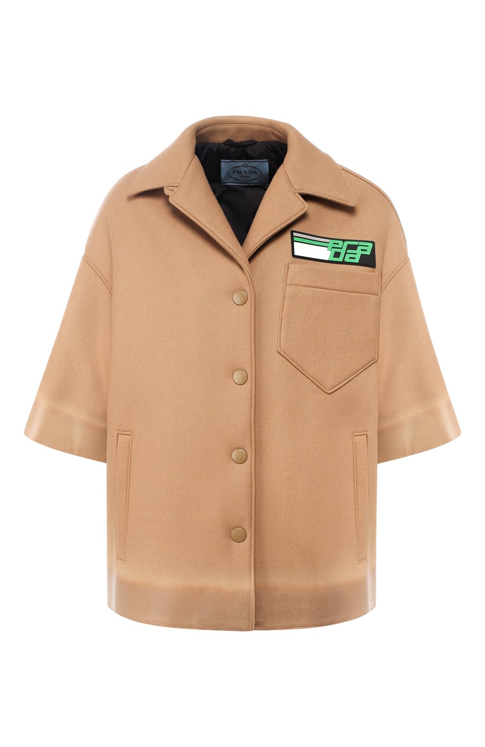 Шерстяной жакет с коротким рукавом PRADA разноцветного цвета по цене 170000 руб., арт. P546G-1SDP-F0U41, фото 1 Шерстяной жакет с коротким рукавом PRADA, арт. P546G-1SDP-F0U41, фото 1