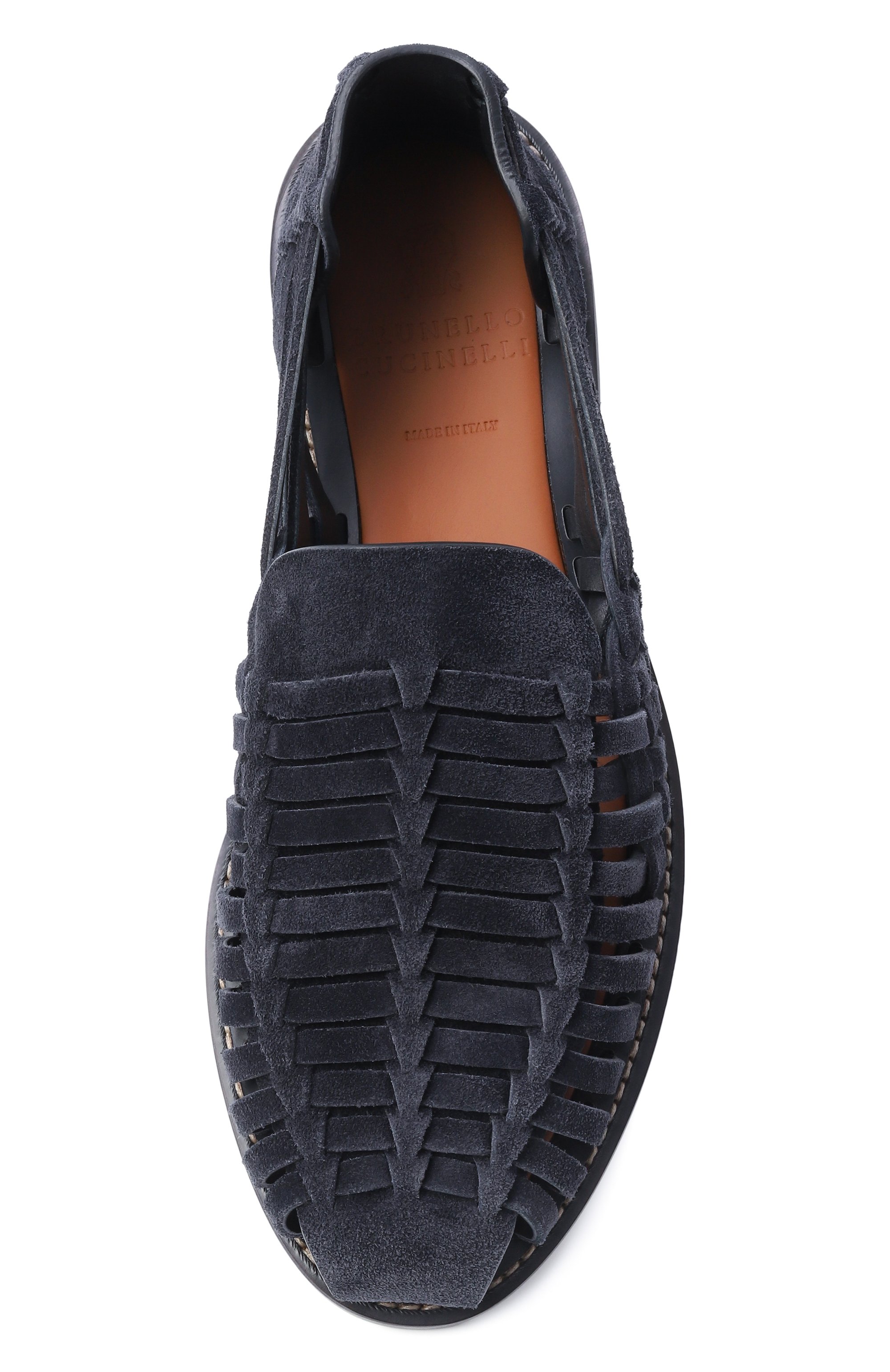 Замшевые лоферы BRUNELLO CUCINELLI темно-синего цвета по цене 171000 руб., арт. MPUC0BM313, фото 6 Замшевые лоферы BRUNELLO CUCINELLI, арт. MPUC0BM313, фото 6