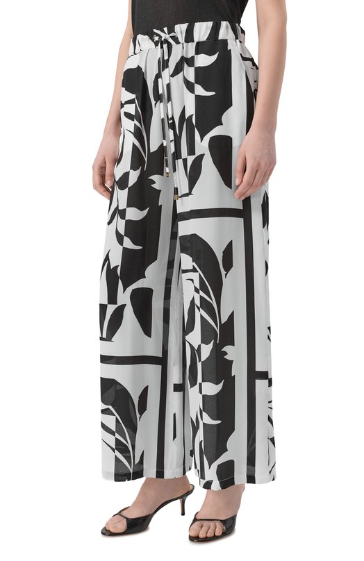 Шелковый брюки Max Mara BCHVOTO 261613103 Чёрно-белый  BCHVOTO 261613103 Фото 3