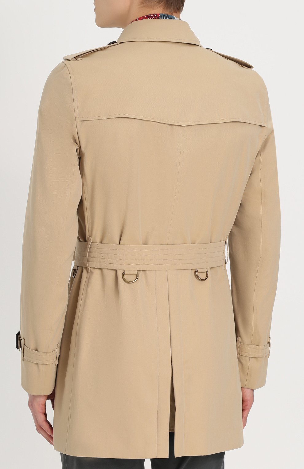Хлопковый тренч с поясом и погонами BURBERRY, арт. 3983339, фото 4