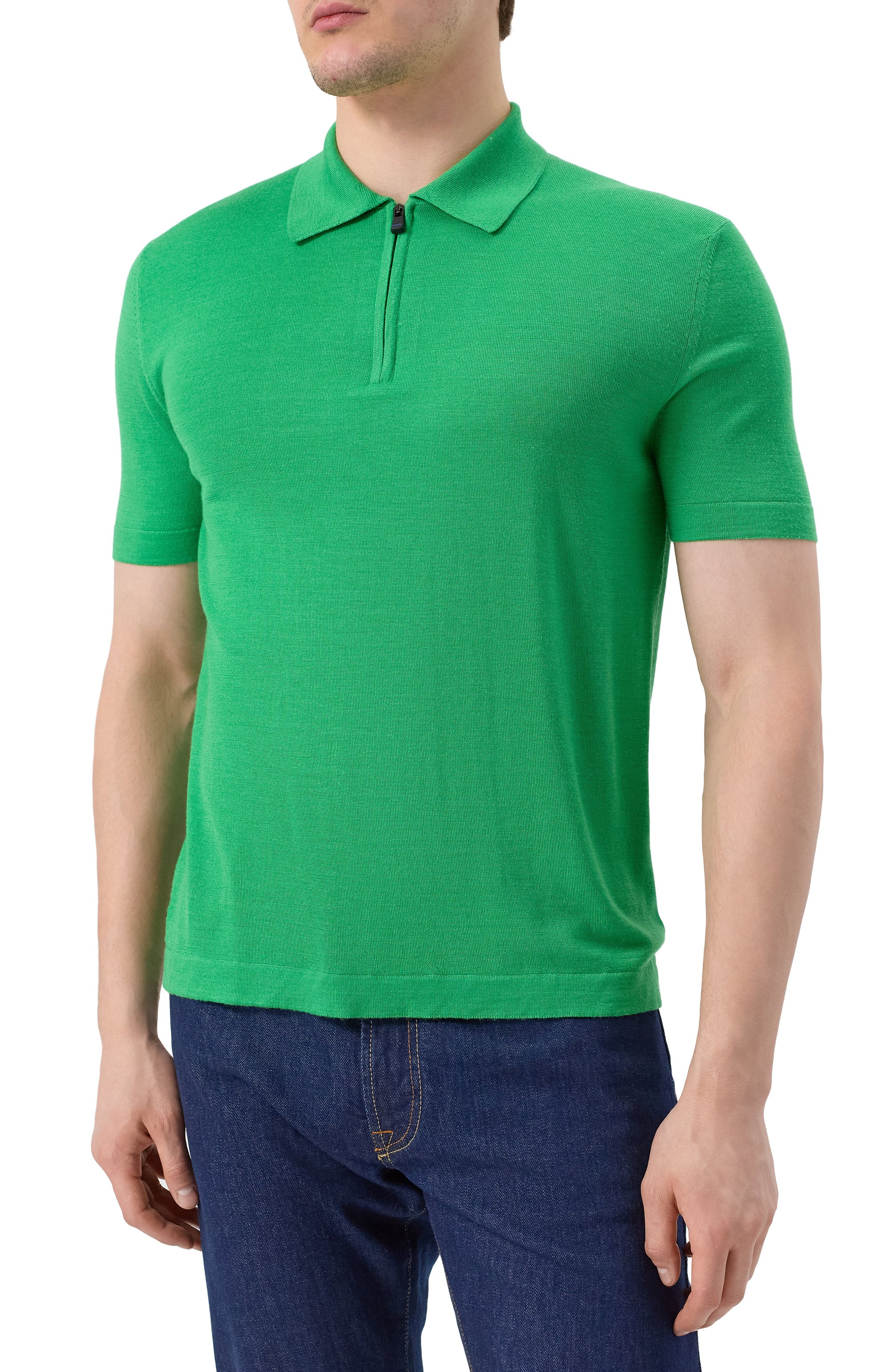 Поло из шерсти и шелка KITON, арт. UMM059208, фото 3