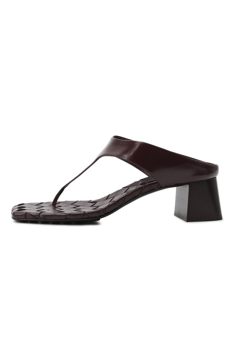 Женские кожаные мюли marella BOTTEGA VENETA бордового цвета, арт. 807023/V3H90 | Фото 4 (Материал внешний: Натуральная кожа; Материал внутренний: Натуральная кожа; Каблук высота: Низкий; Подошва: Плоская; Каблук тип: Устойчивый)