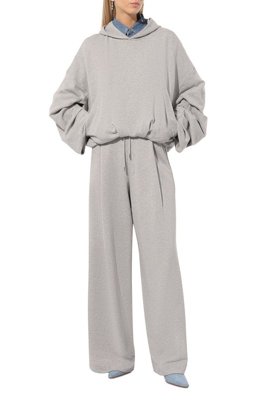 Хлопковые брюки Dries Van Noten 242-011152-9610 Серый  242-011152-9610 Фото 2