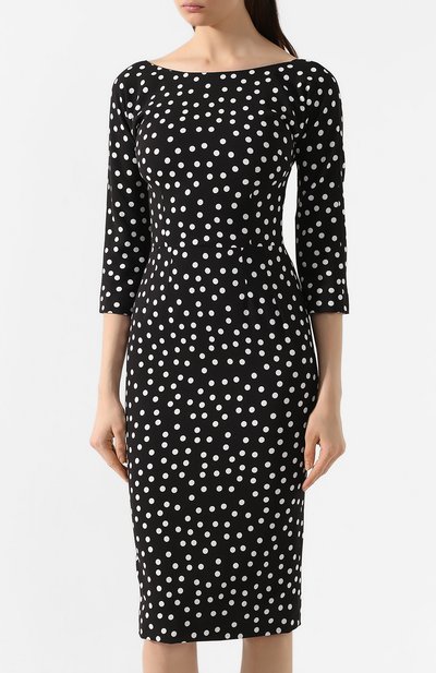Платье из вискозы DOLCE & GABBANA черно-белого цвета по цене 228000 руб., арт. F6H6GT/FSGR2, фото 3 Платье из вискозы DOLCE & GABBANA, арт. F6H6GT/FSGR2, фото 3