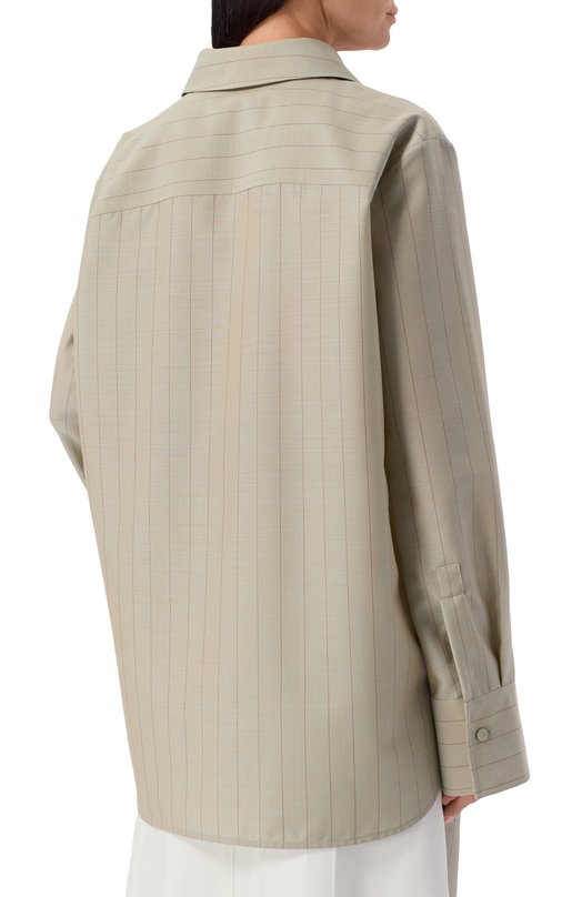 Шерстяная рубашка Jil Sander J02DL0255/J40275 Зелёный  J02DL0255/J40275 Фото 4