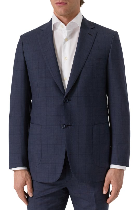 Шерстяной костюм Brioni RA0J14/P8A0R/BRUNIC0 Синий  RA0J14/P8A0R/BRUNIC0 Фото 4