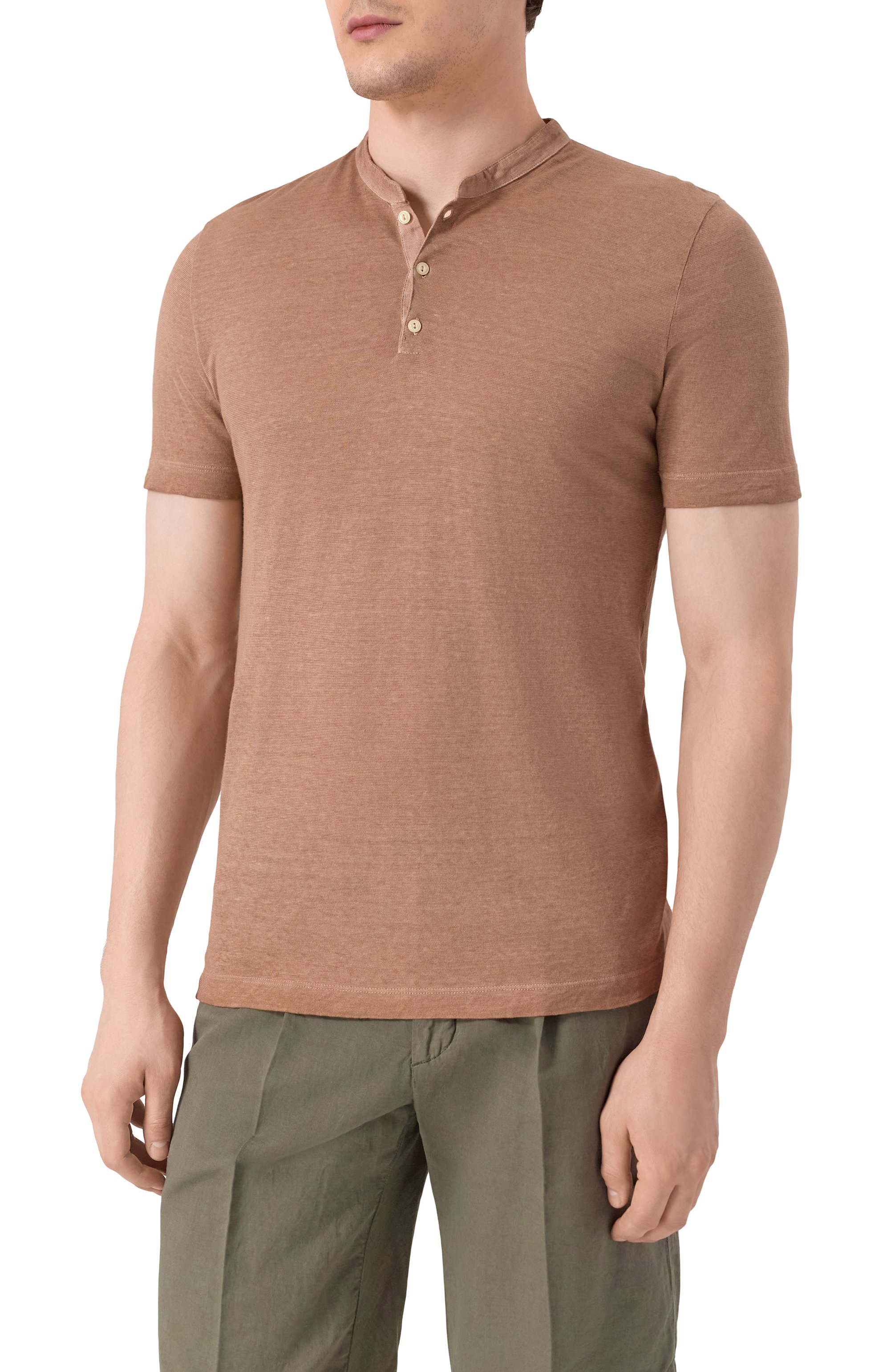 Футболка-хенли изо льна и хлопка 120% LINO, арт. 32ALIM79AC/G308/S01, фото 3