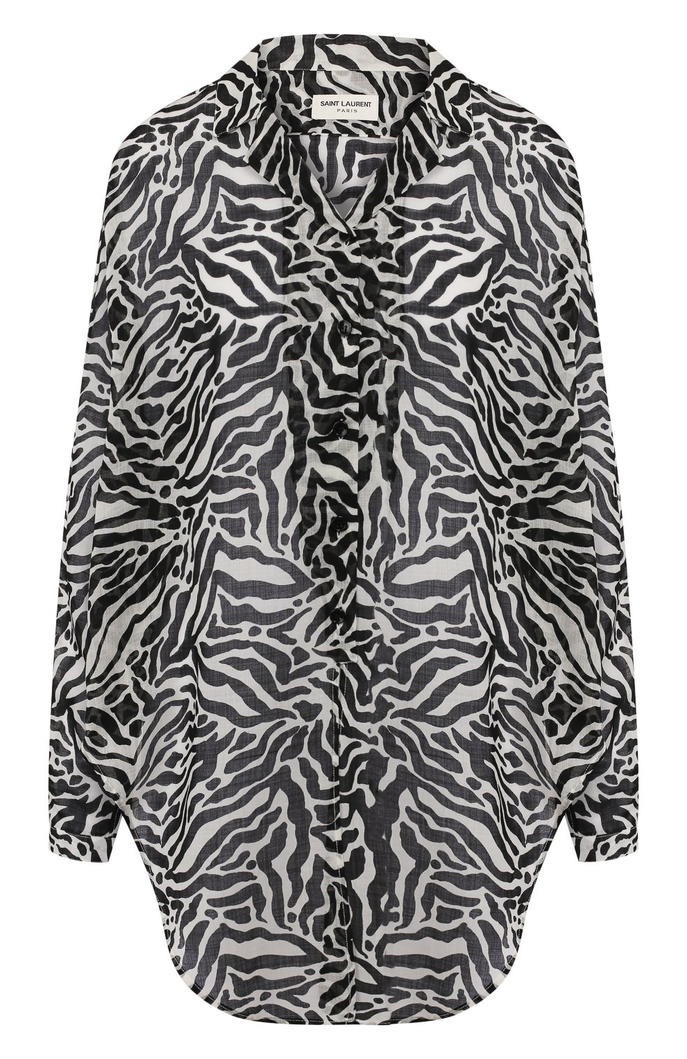 Шерстяная рубашка SAINT LAURENT черно-белого цвета по цене 119500 руб., арт. 611071/Y1A72, фото 1 Шерстяная рубашка SAINT LAURENT, арт. 611071/Y1A72, фото 1