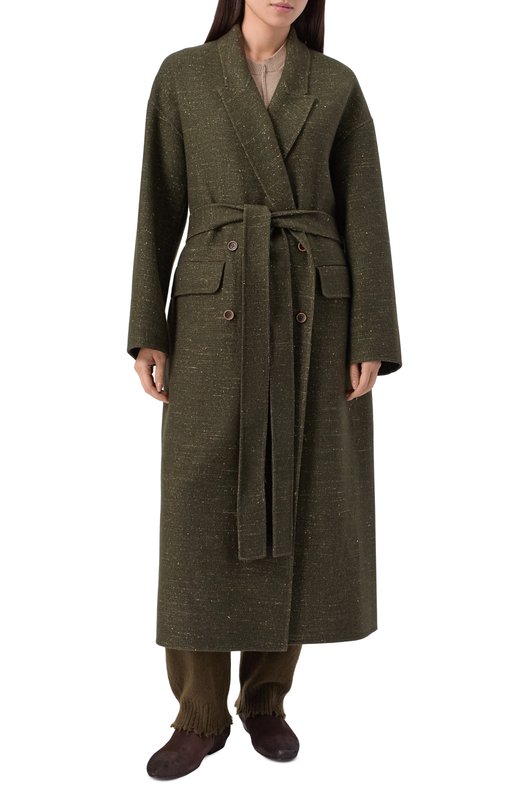 Пальто из кашемира и вискозы Uma Wang UW8056 Хаки  UW8056 Фото 3