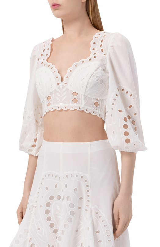 Хлопковый топ Charo Ruiz Ibiza 263102 Белый  263102 Фото 3