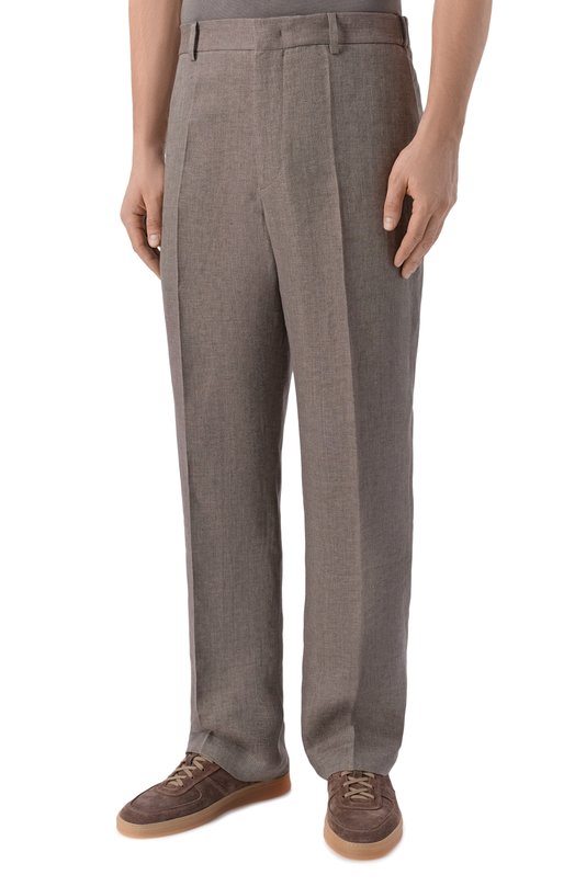 Льняные брюки Andrea Campagna LUCAN0 ELAX/AN1801 Коричневый  LUCAN0 ELAX/AN1801 Фото 3