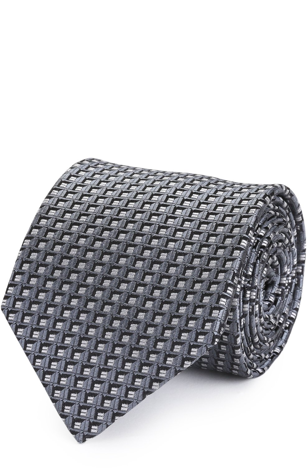 Шелковый галстук с узором LANVIN серого цвета по цене 8260 руб., арт. 2202/TIE, фото 1 Шелковый галстук с узором LANVIN, арт. 2202/TIE, фото 1