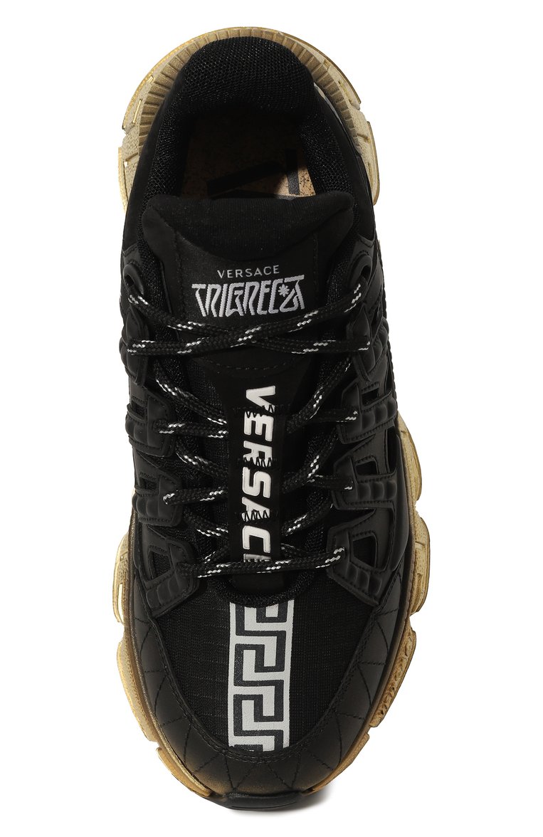 Мужские кожаные кроссовки trigreca VERSACE черного цвета, арт. DSU80941/A070422 | Фото 4 (Подошва: Массивная; Материал внутренний: Натуральная кожа, Текстиль; Материал утеплителя: Без утеплителя; Стили: Классический; Материал внешний: Натуральная кожа; Кросс-КТ: Низкие)
