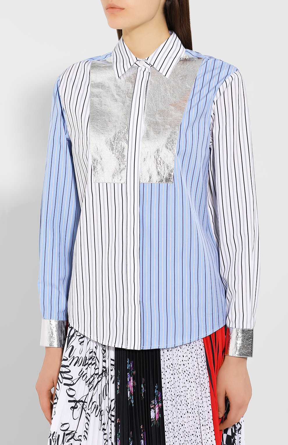 Хлопковая рубашка MSGM, арт. 2741MDE06Y 195619, фото 3