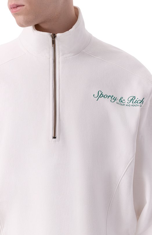 Хлопковый анорак Sporty and Rich ST073621306WH01 Белый  ST073621306WH01 Фото 5