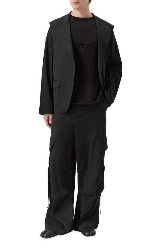 Шерстяные брюки-карго Isabel Benenato UW340S26 Чёрный  UW340S26 Фото 2