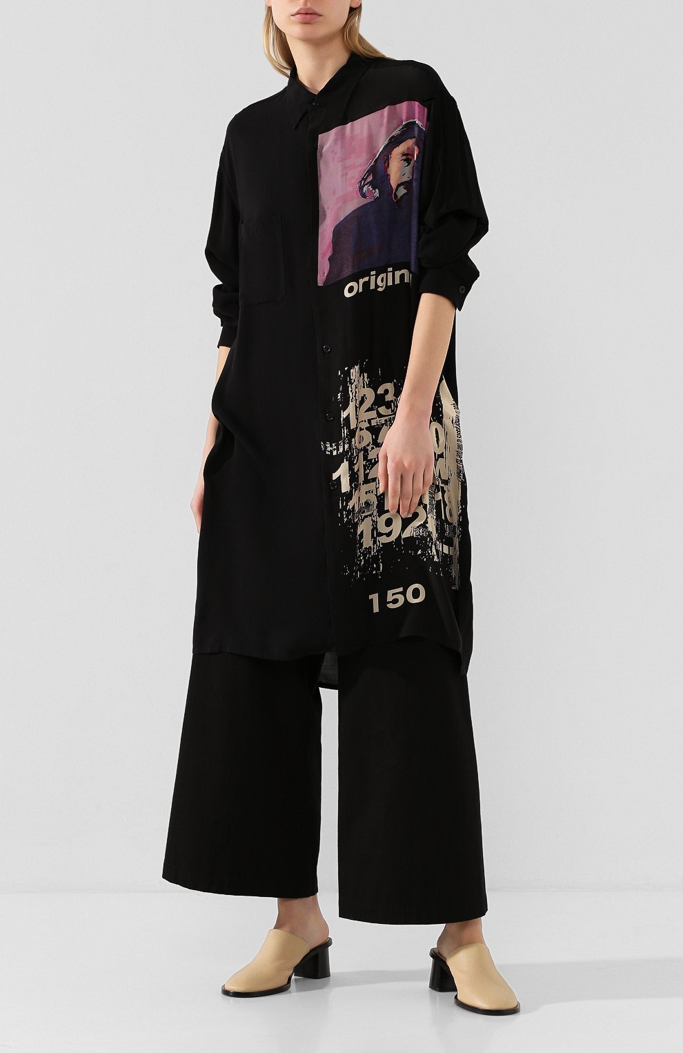 Рубашка из вискозы YOHJI YAMAMOTO черного цвета по цене 79950 руб., арт. NN-B86-821, фото 2 Рубашка из вискозы YOHJI YAMAMOTO, арт. NN-B86-821, фото 2
