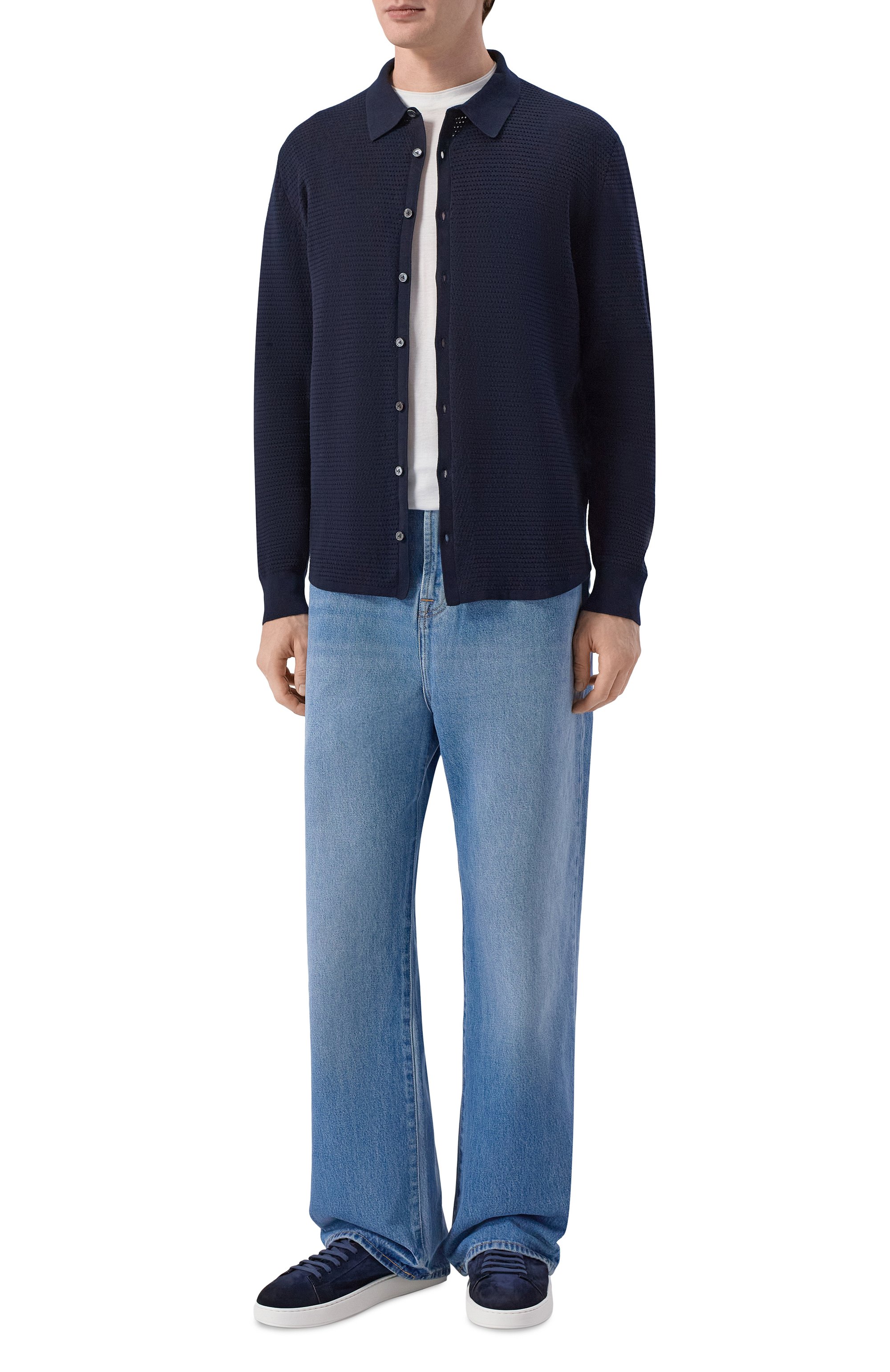 Хлопковая рубашка VAN LAACK темно-синего цвета по цене 29950 руб., арт. VL-SAFIN0-XX/S00267, фото 2 Хлопковая рубашка VAN LAACK, арт. VL-SAFIN0-XX/S00267, фото 2