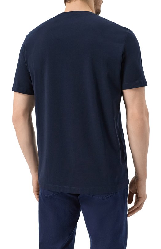 Хлопковая футболка Corneliani 25G585-2525063 Синий  25G585-2525063 Фото 4