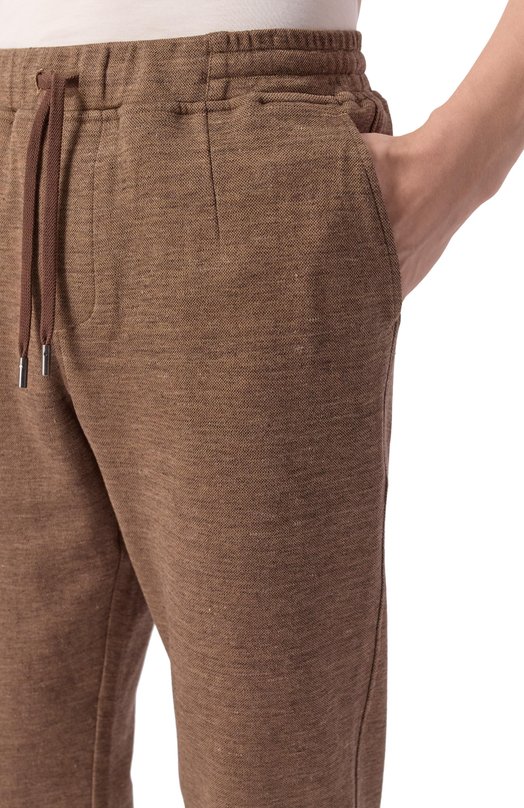 Брюки из хлопка и льна Capobianco 20M704.DH00._001 Коричневый  20M704.DH00._001 Фото 5