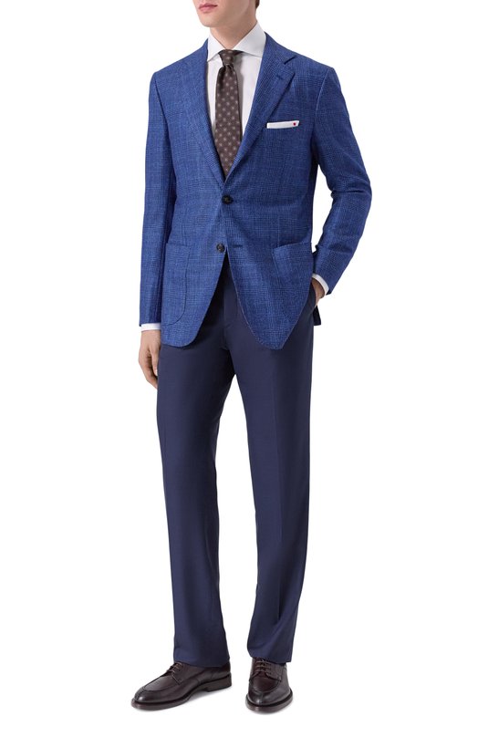 Пиджак из шерсти и кашемира Kiton UG81K0124E29 Синий  UG81K0124E29 Фото 2