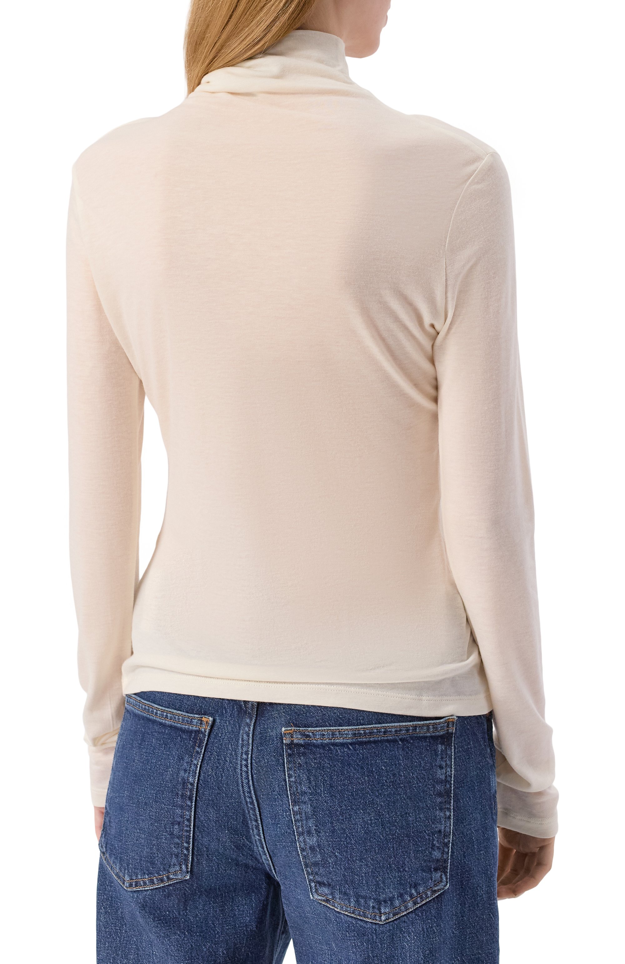 Водолазка из лиоцелла и шерсти BOSS кремового цвета по цене 15950 руб., арт. 50550639, фото 4 Водолазка из лиоцелла и шерсти BOSS, арт. 50550639, фото 4