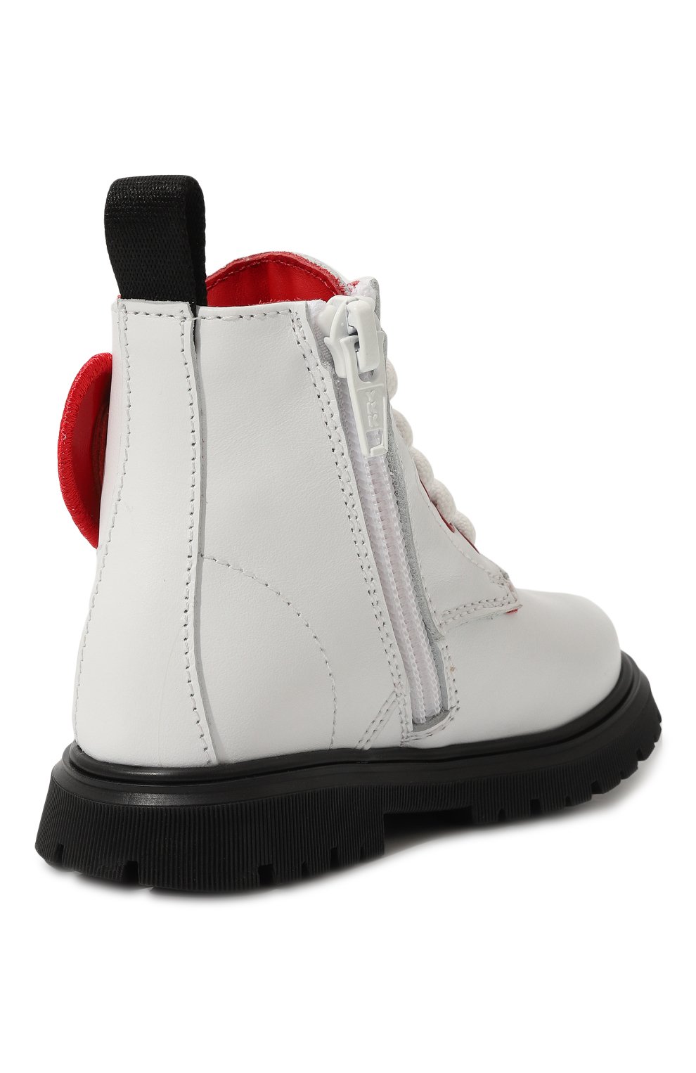 Кожаные ботинки MOSCHINO белого цвета по цене 27800 руб., арт. 75907/20-27, фото 3 Кожаные ботинки MOSCHINO, арт. 75907/20-27, фото 3