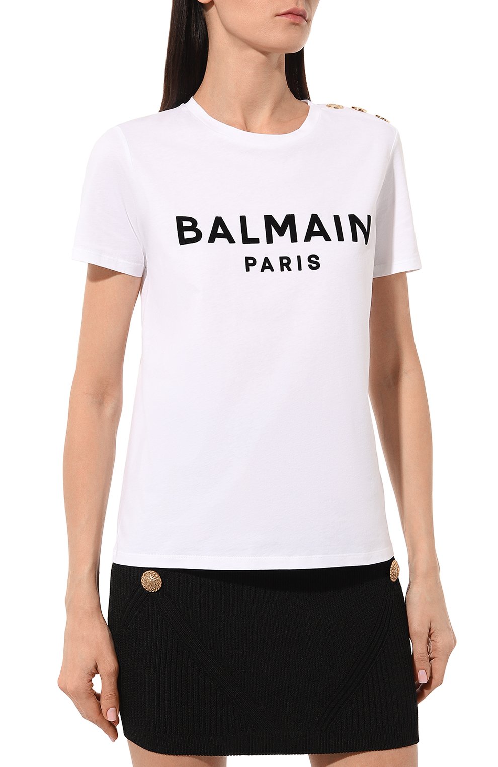 Хлопковая футболка BALMAIN, арт. YF1EF005BB37, фото 3