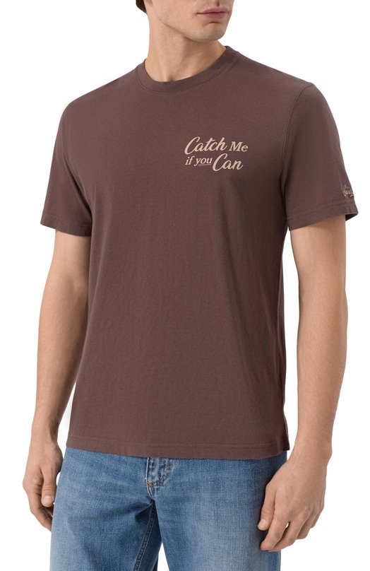 Хлопковая футболка MC2 Saint Barth ARN0001-00838I/ARN0TT Коричневый  ARN0001-00838I/ARN0TT Фото 3